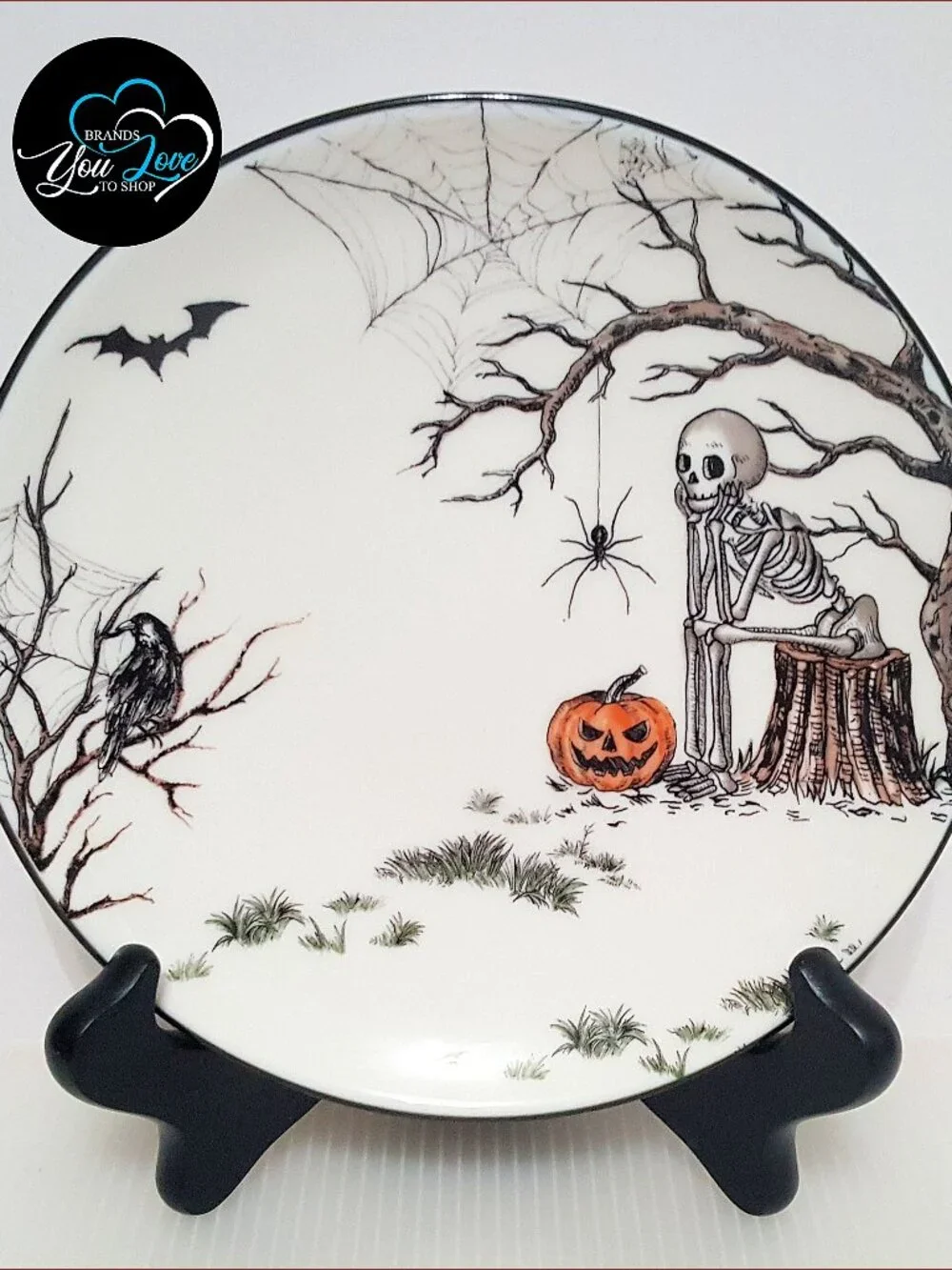 Pottery Barn S/4 Midnight Manor Appetizer Plates 7